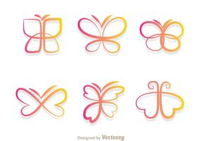 Butterfly Gradient Icons vector