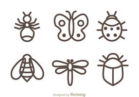 Iconos aislados del insecto vector