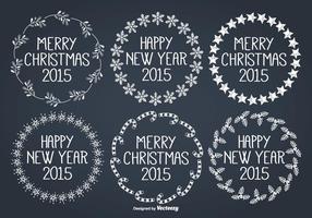 Christmas Hand Drawn Label Set vector