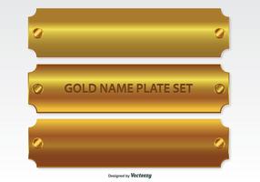 Juego de placas de oro vector