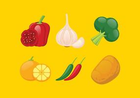 Conjunto de ilustración vectorial de verduras vector