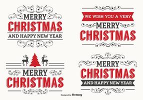 Beautiful Christmas Label Set vector