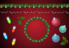 Christmas Wreath and Garland Brushes vector