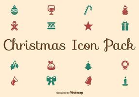 Conjunto de iconos de Navidad plana vector