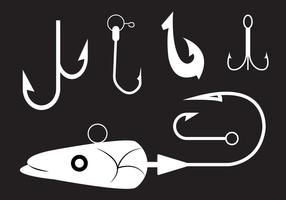 Collection of Fishing Hooks in Vector