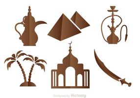 Arabic Brown icons vector