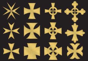 Gold Maltese and Iron Cross vector