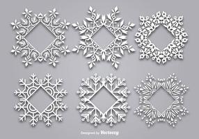 Decorativo marco en forma de copo de nieve para el texto vector