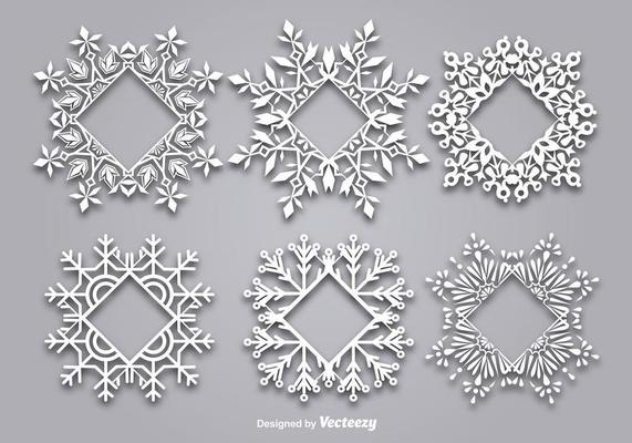 Decorative snowflake-shaped frame for text