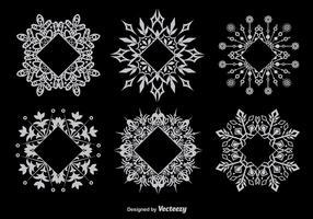 Decorative snowflake-shaped frames vector