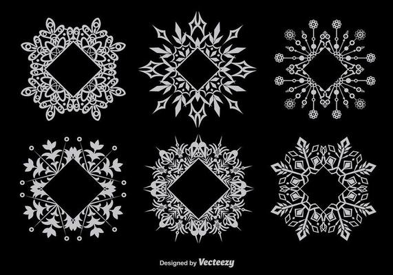 Decorative snowflake-shaped frames