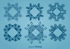 Marco decorativo en forma de copo de nieve vector