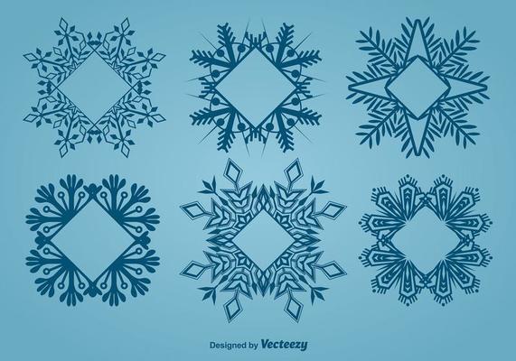 Decorative snowflake-shaped frames