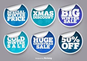 Winter sale stickers vector