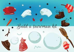 Crear un kit de muñeco de nieve gratis vector