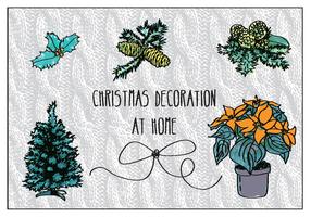 Decoraciones de Navidad gratis Vector