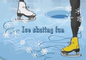 Vector Background with Feet in Figure Skates