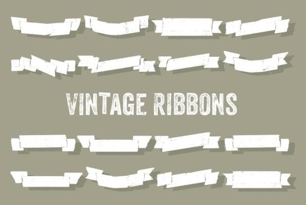 Set of Vintage Ribbons Vector Background