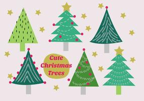 Set of Christmas Trees Vector 