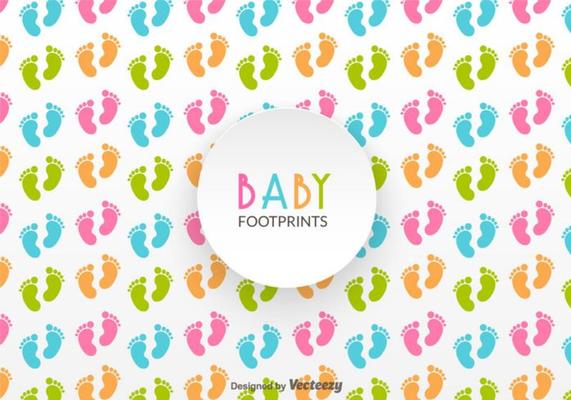 Baby Footprints Vector Pattern