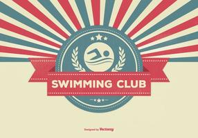 Swimming Club Retro Illustration vector