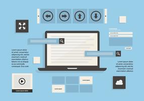 Free Web Elementos Vector de fondo con el dispositivo de pantalla táctil