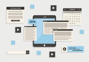 Free Web Elementos Vector de fondo con el dispositivo de pantalla táctil