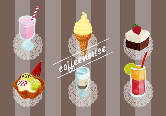 Free Set of Coffee House Vector Elements