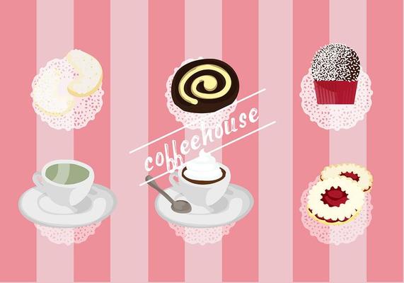 Free Set of Coffee House Vector Elements