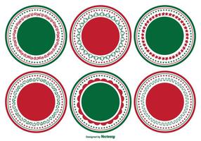 Decorative Blank Christmas Label Set vector