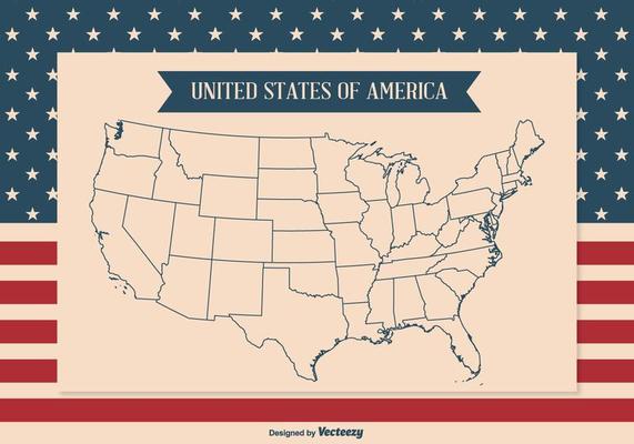 United States Map Outline Illustration