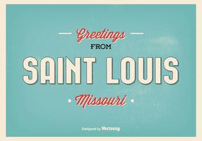 Ilustración del saludo del Saint Louis del estilo del vintage vector