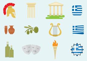 Iconos de Grecia vector