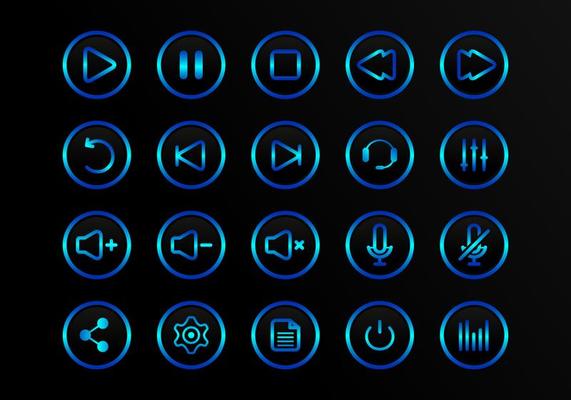 Buttons Multimedia Vector Icons