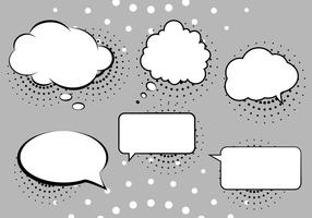 Set of hand drawn vector speech bubbles