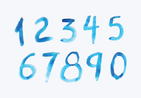 Watercolor Style Numbers vector