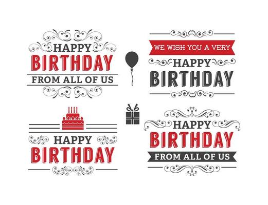 Typographic Birthday Label Set