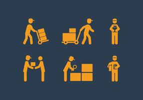 Vector Delivery Man Icon Set