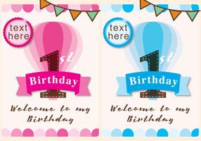 Invitation 1st Birthday Girl and Boy vector