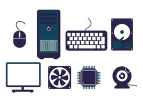 Computer accessories pc equipment Royalty Free Vector Image