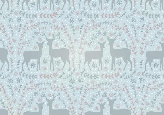 Vector Holiday Deer Seamless Pattern 