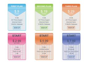 Pricing Table Vector