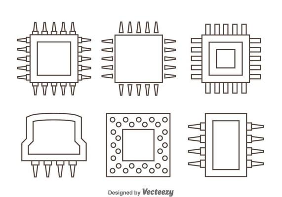Microchip Outline Icons