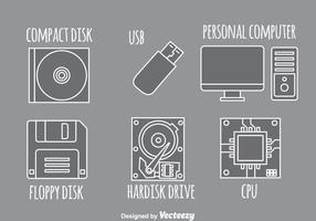 Iconos del gris del ordenador vector