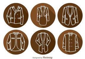 Jacket Long Shadow Icons vector