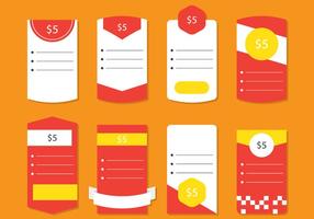 Red Pricing Table vector