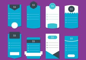 Blue Pricing Table vector