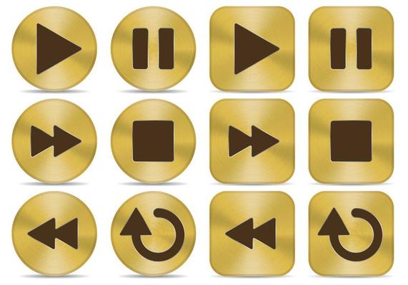 Gold Media Buttons