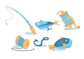 Fish Rod Vector Set