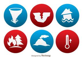 Natural Disaster Circle Icons vector